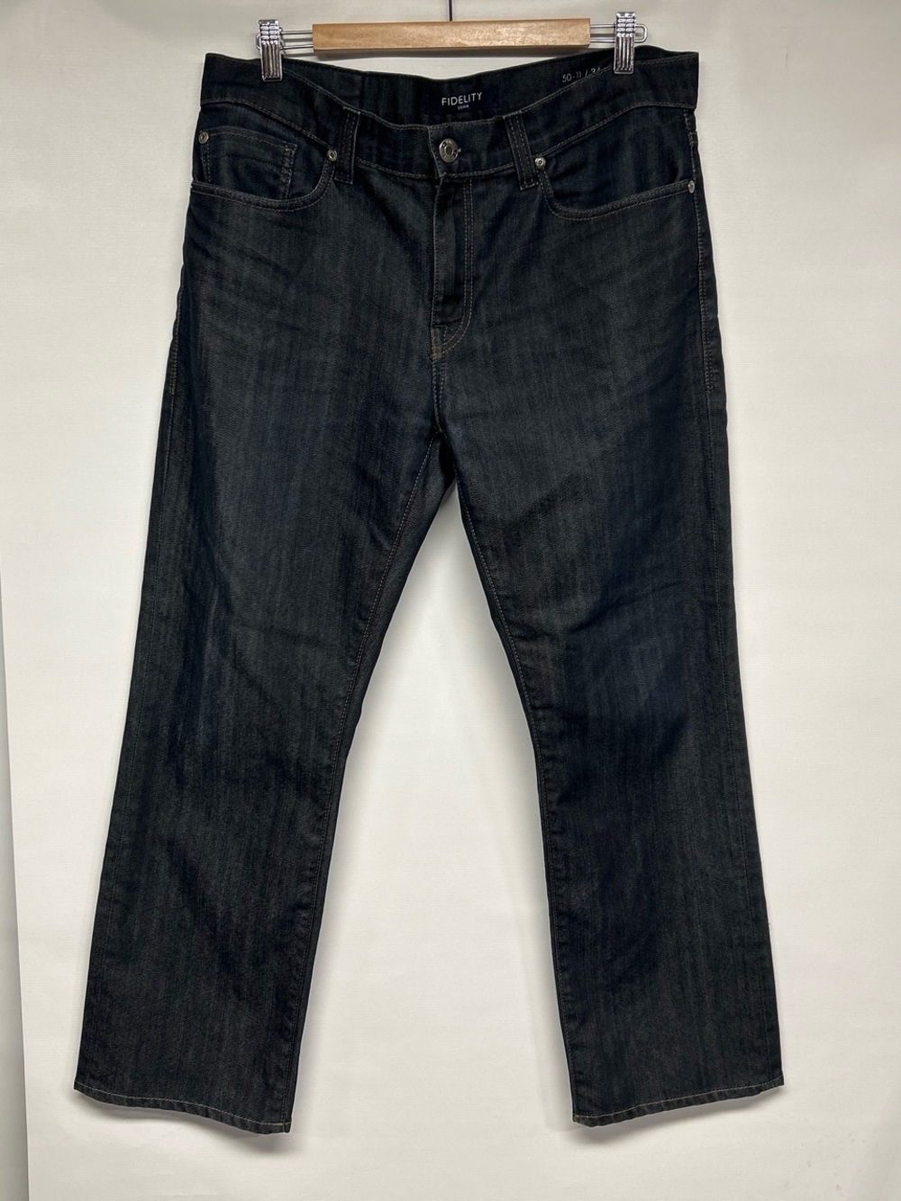 Fidelity Men's Dark Black Straight Jeans